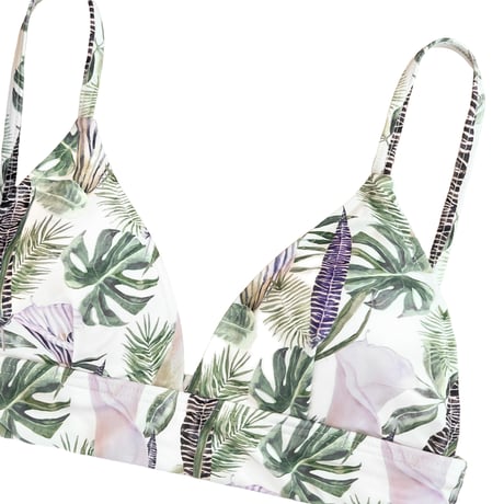 feather botanical triangle bikini tops