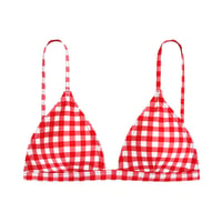 red gingham check small triangle bikini tops