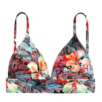 colorful botanical triangle bikini tops