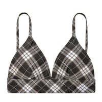 brown check triangle bikini tops