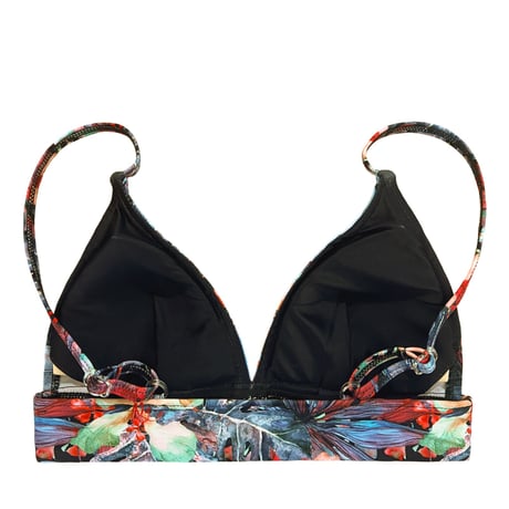 colorful botanical triangle bikini tops