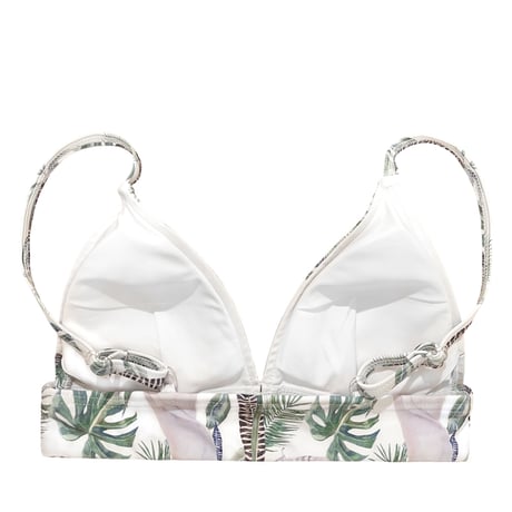 feather botanical triangle bikini tops