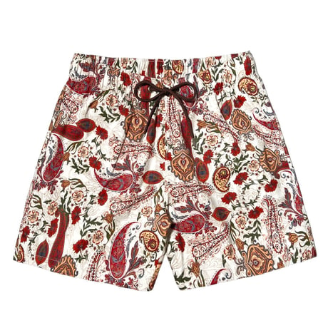red paisley board shorts