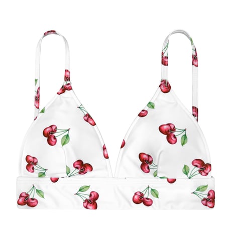 cherry triangle bikini tops