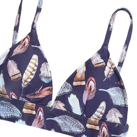 feather triangle bikini tops