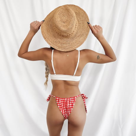 white triangle bikini tops