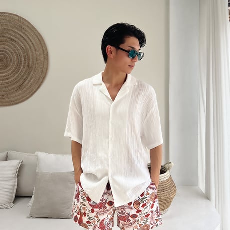 red paisley board shorts