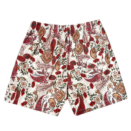 red paisley board shorts