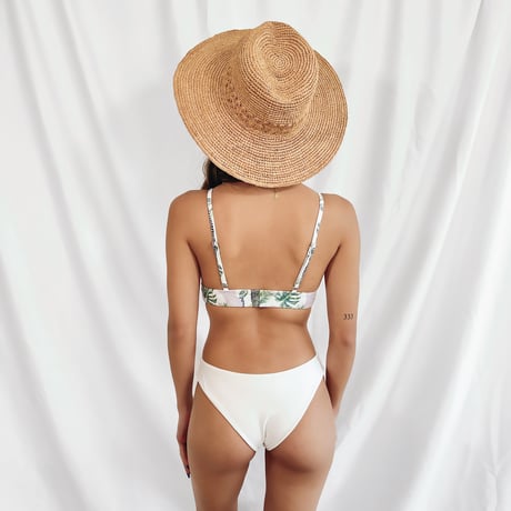 feather botanical triangle bikini tops