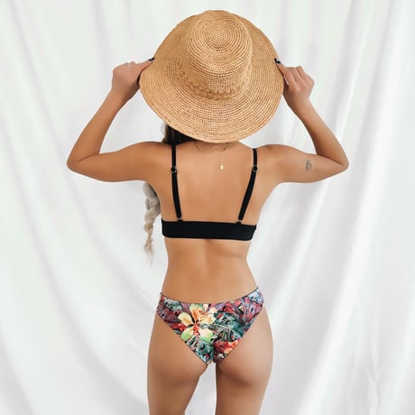 colorful botanical  slim pants