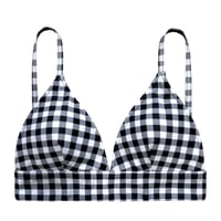 black gingham check triangle bikini tops