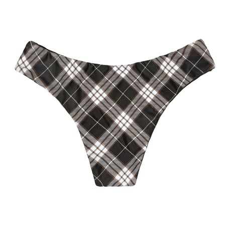 brown check slim pants