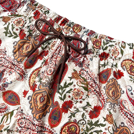 red paisley board shorts