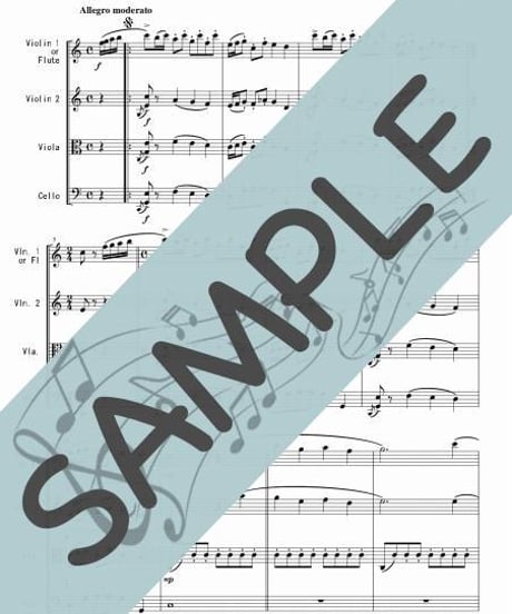 00487-RJ-SQ018-01 王様のレストラン Theme de Restaurnt de Roi/服部隆之：弦楽四重奏（String quartet/1st. Violin or Flute)