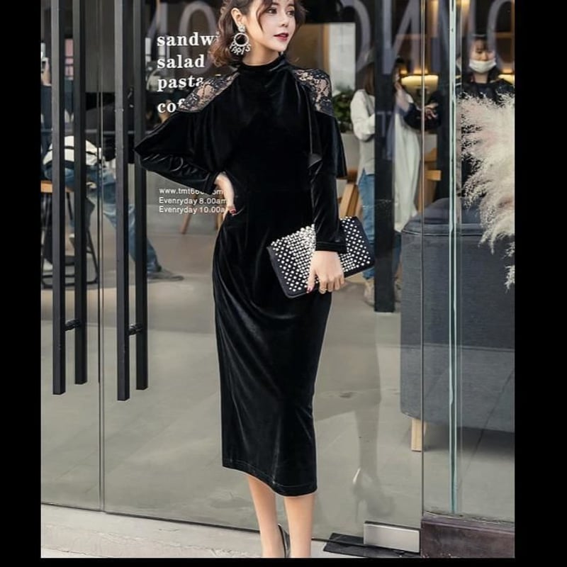 SANSeLF サンセルフ　ベロアワンピース　結婚式　ドレス　卒業式 JUMELLE（ジュメロ） ワンピース 「結婚式/オケージョン」ベロアライン
