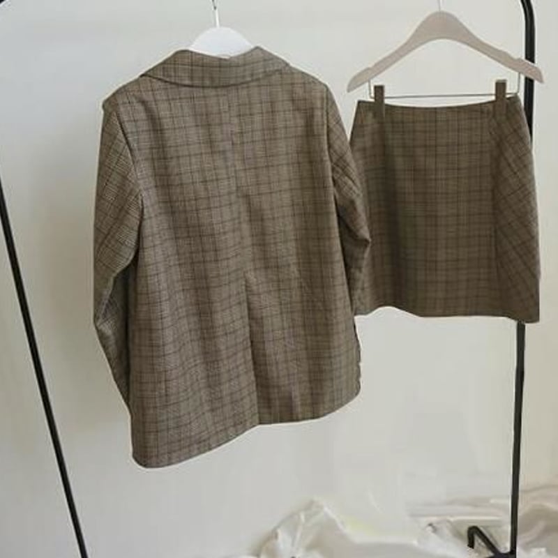 グレンチェック セットアップスーツ 入学式 卒業式 通勤 通学 仕事着