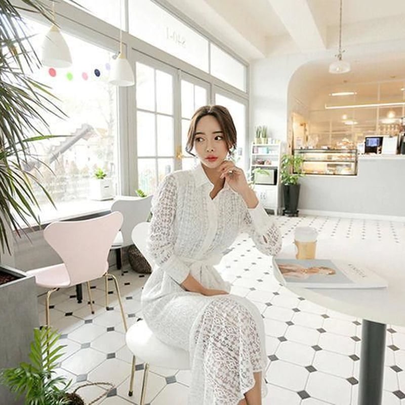 ★極美品　アルベロベロ シャツワンピース　サマーカーディガン　レース　リボン ☆極美品 アルベロベロ シャツワンピース サマーカーディガン