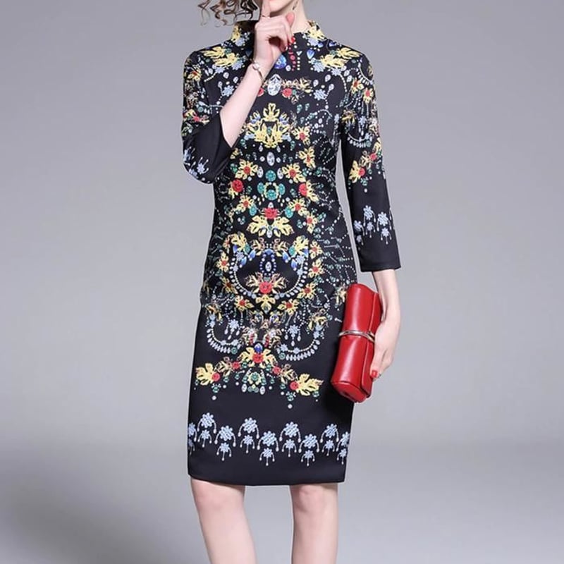 [大きいサイズ]花柄ワンピースドレス　オケージョンドレス 結婚式・パーティー・オケージョンドレス】チュール使い花柄デザイン