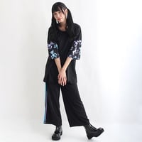 【DrugHoney】サイドカラーライン入りジャージワイドパンツ
