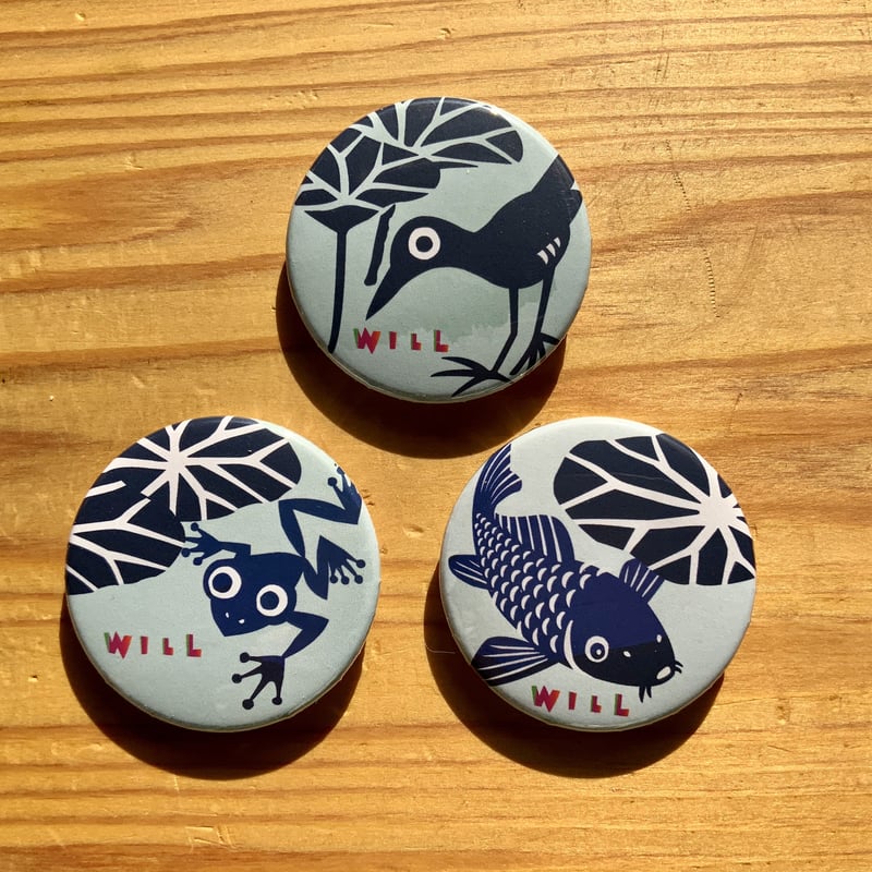 鯉の缶バッジ40ミリ | WILL One-day Gallery's