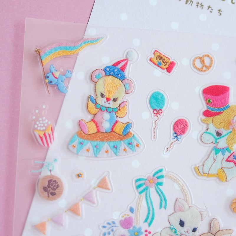 Wanroom　ワンルーム　クリアシール　②　当時物 Bonjour！動物たちの素敵な休日」クリアシール | spica-pika