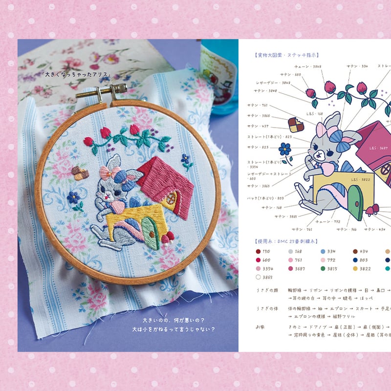 アリスソフト 刺繍デザイン手帳 ミニ刺繍図案集『おとぎの森のアリス』 | spica-pika