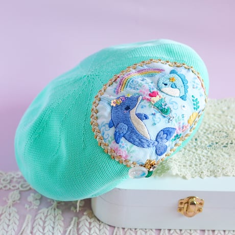 ハンドメイド　作家様　ベレー帽　うさぎ　花　スピカピカ CATEGORY 刺繍ブローチたち | spica-pika