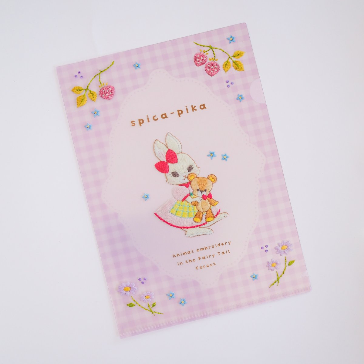 A5クリアファイル「くまさんをギュッなうさぎさん」 | spica-pika