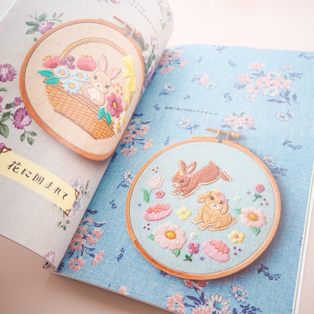 ⭐アメリカンカントリー雑貨♥️ハートのお花✿刺繍フレーム∗うさちゃん ⭐アメリカンカントリー雑貨♥️ハートのお花✿刺繍フレーム∗うさ