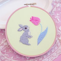 刺繍原画『チューリップとうさぎ』