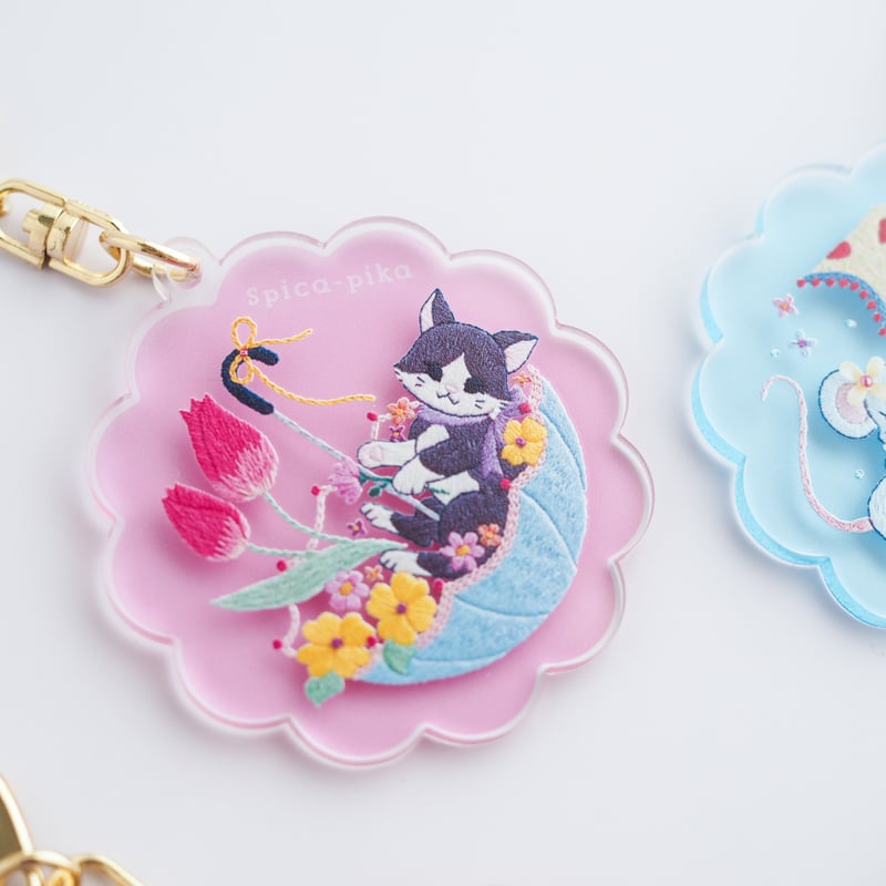 スラちゃん　日産マーチ　刺繍アート作品キーホルダーセット 楽天市場】ねずみのANDY 刺繍マスコットキーチェーン : アイアップ公式