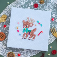刺繍パネル作品『プレゼントはぼくにまかせて♪』