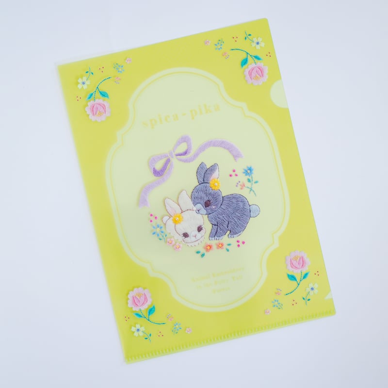 A5クリアファイル「白と黒の仲良しうさぎ」 | spica-pika