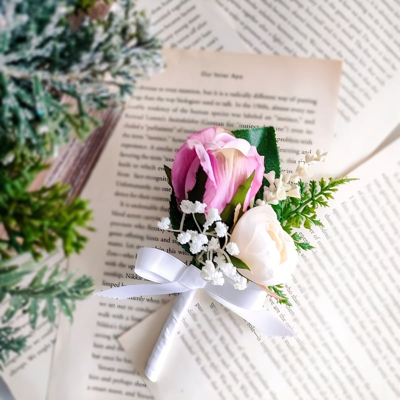 生花に見える】白 モーブピンク系 バーガンディ 薔薇 ミックスローズ