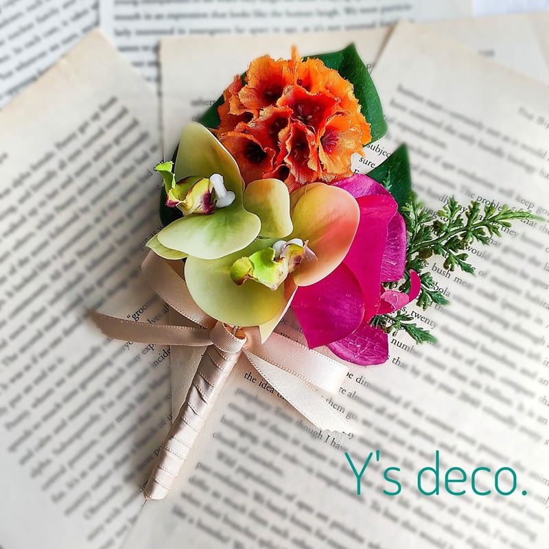 【ウェディングブーケ】南国風 リゾート前撮り 高級造花 アーティシャルフラワー 高級造花 ウェディングブーケ/ カラー アンスリウム プルメリア