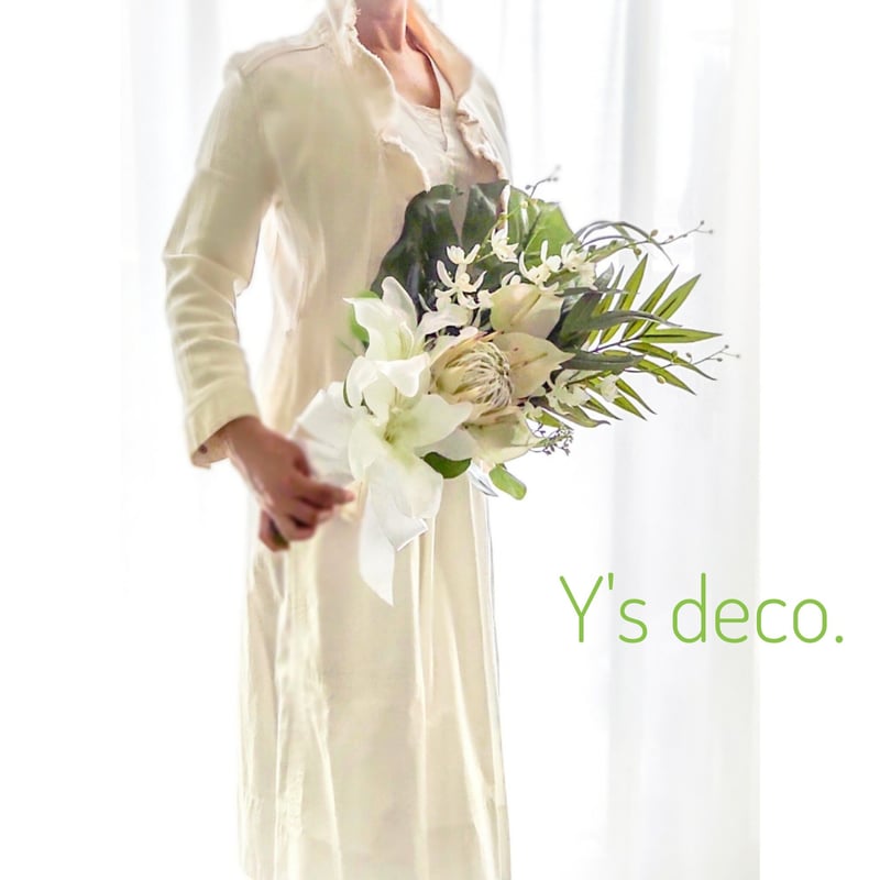 きぬ様ご確認用＊カサブランカのキャスケードブーケ＊リボン 