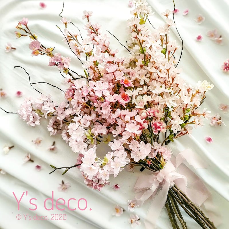高級造花 さくら のブーケ 造花 桜 ウェディングブーケ ブライダル