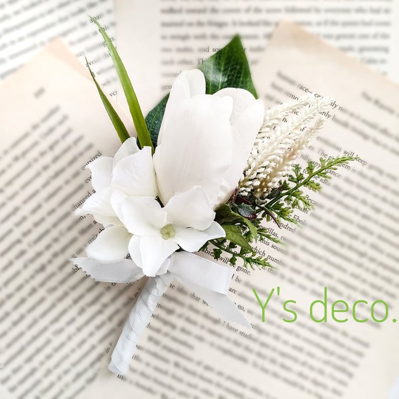 生花に見える】 チューリップ 高級造花 ウェディングブーケ カラー 白