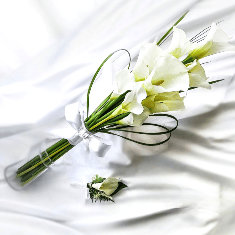 生花に見える 高級造花 ウェディングブーケ/ カラーのアームブーケ