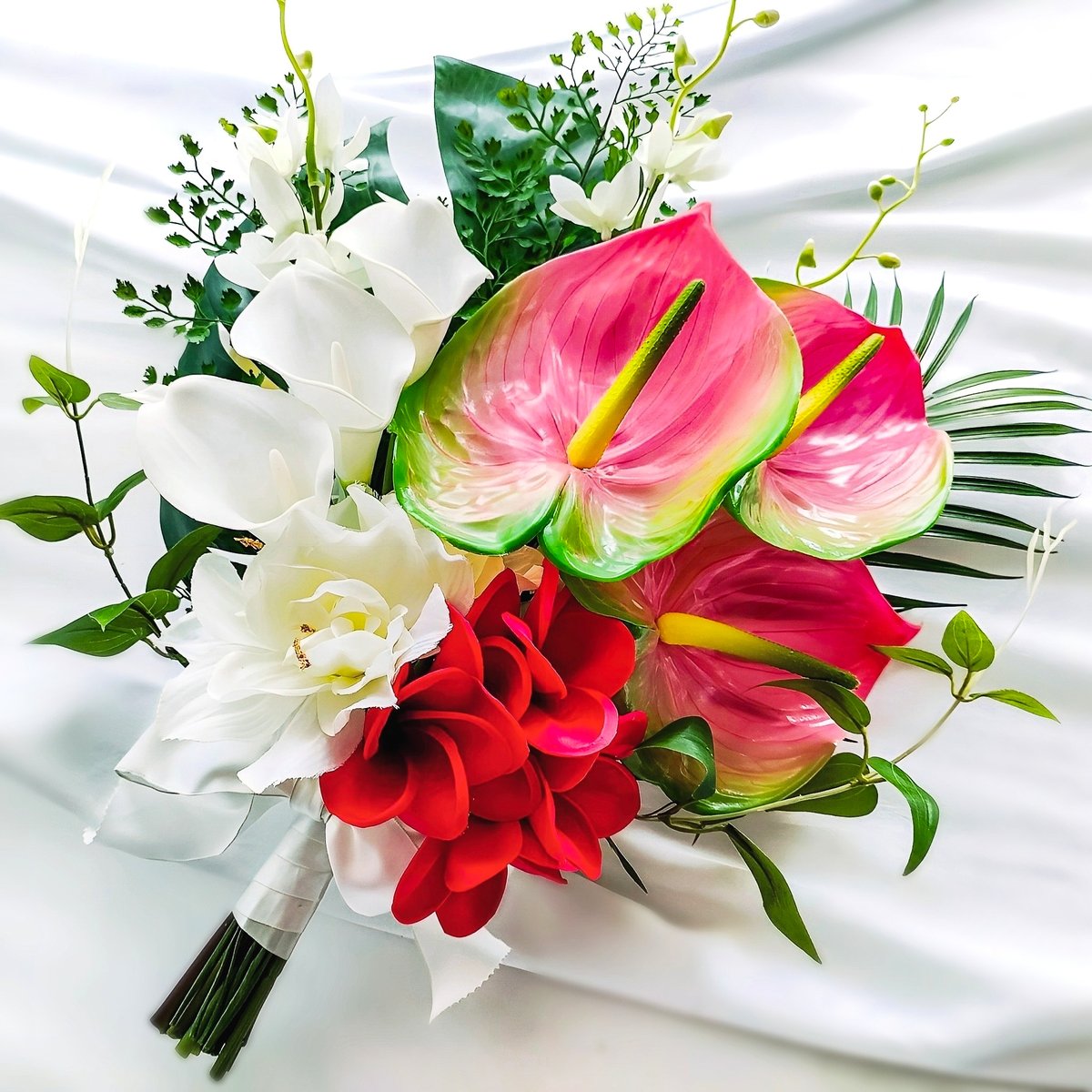 高級造花 カラーとアンスリウムのブーケ 大特価◎即日☆【造花】MAGIQ東京堂/ブランカアンスリウムブーケ CR/BE