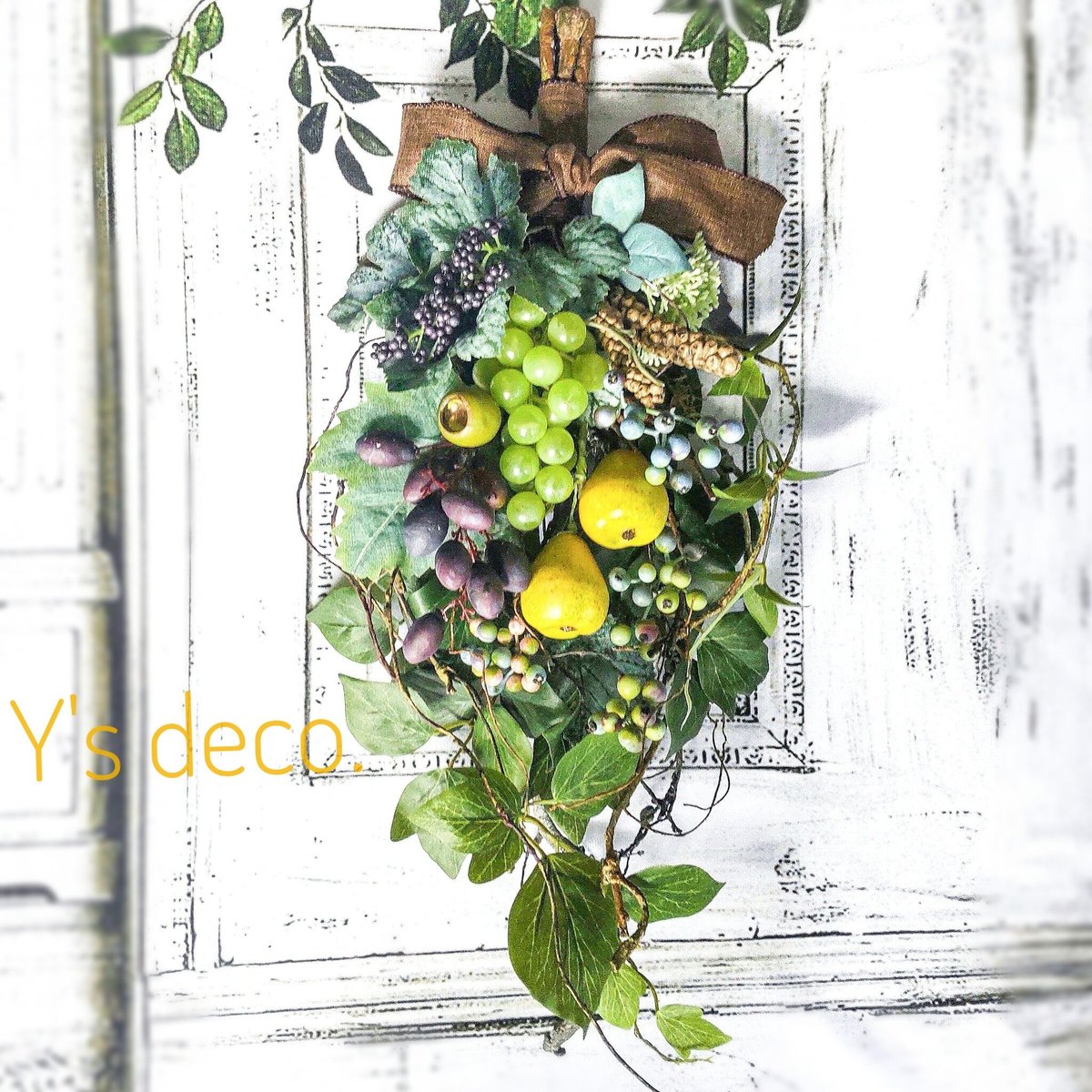 専用＊マスカット&グリーン フェイクスワッグ