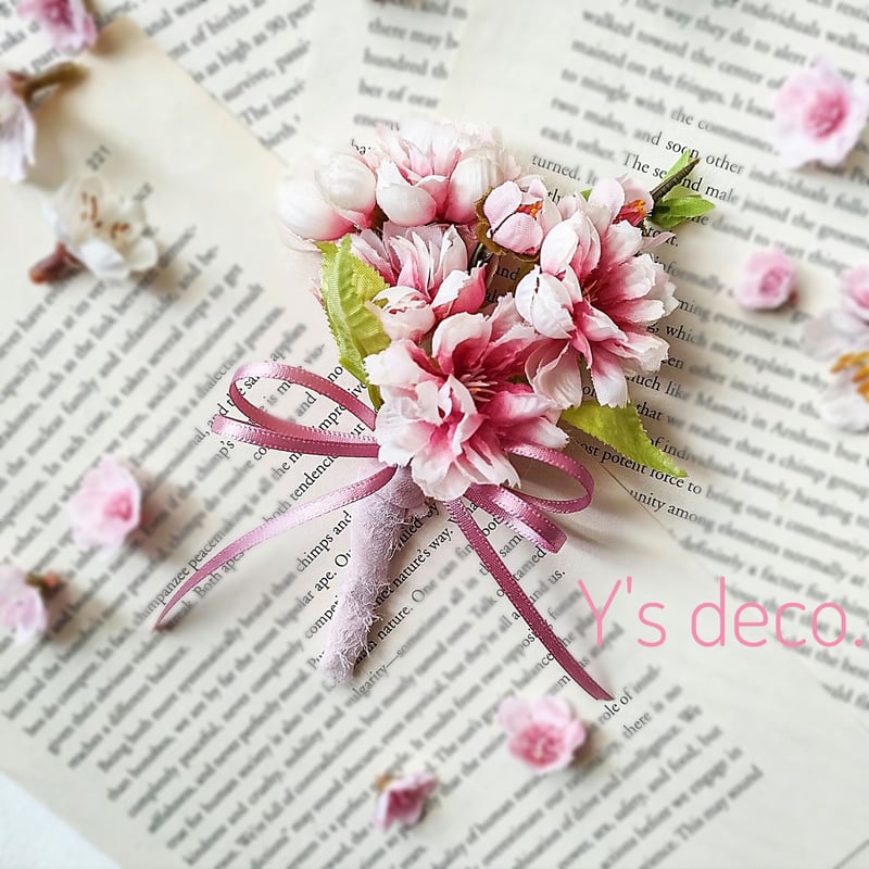 高級造花 さくら のブーケ 造花 桜 ウェディングブーケ ブライダル