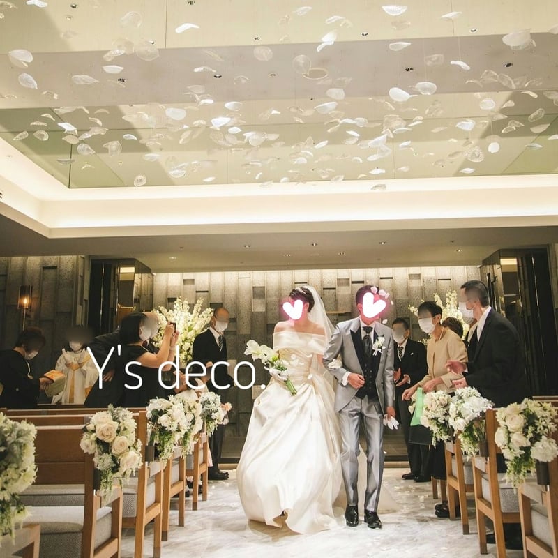 生花に見える】/ カラー かすみ草 白 ウェディングブーケ 高級造花の