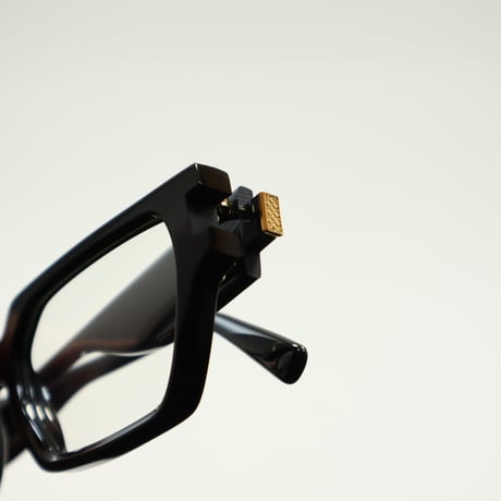 9five ナインファイブ LOCKS ロックス Black & 24k Gold Clear Lens Glasses
