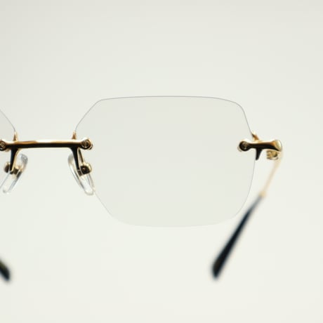 9five ナインファイブ CLARITY LITE 24k Gold Clear Lens Glasses　クラリティーライト / 24Kゴールド / 透明レンズ / リムレス / ツーポイント