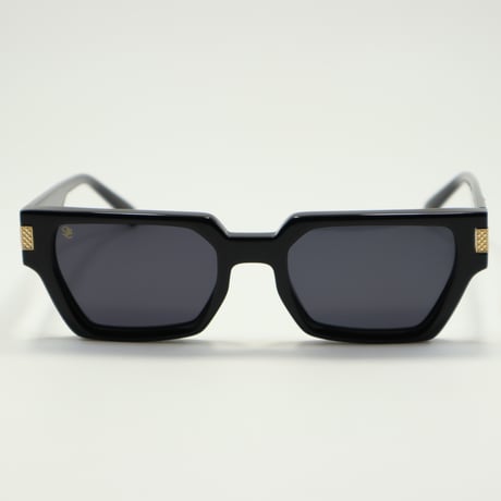 9five ナインファイブ LOCKS ロックス Black & 24k Gold Black Lens Glasses