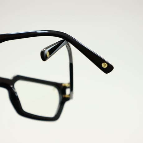 9five ナインファイブ LOCKS ロックス Black & 24k Gold Clear Lens Glasses