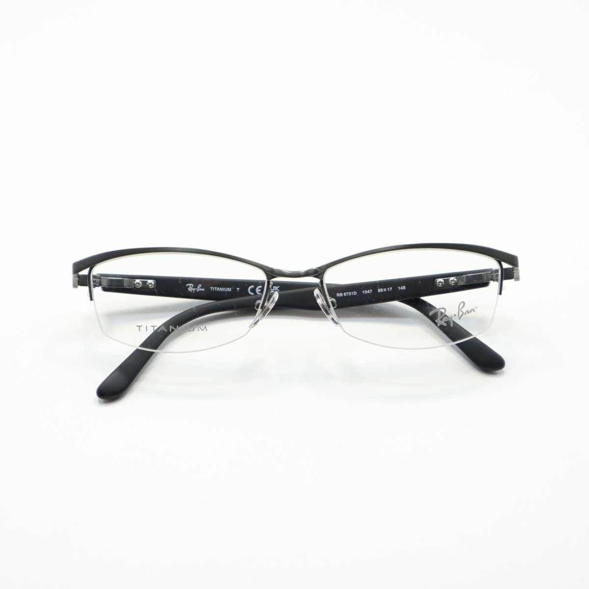 【新品】 レイバン メガネ rb8731d 1047 Ray-Ban 眼鏡 チタン rayban rx8731d ナイロール ハーフリム メンズ