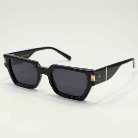 9five ナインファイブ LOCKS ロックス Black & 24k Gold Black Lens Glasses
