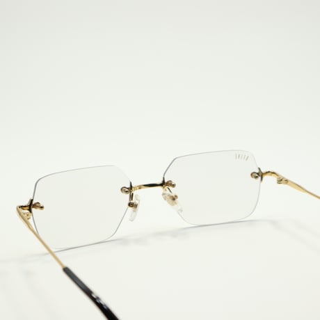 9five ナインファイブ CLARITY LITE 24k Gold Clear Lens Glasses　クラリティーライト / 24Kゴールド / 透明レンズ / リムレス / ツーポイント